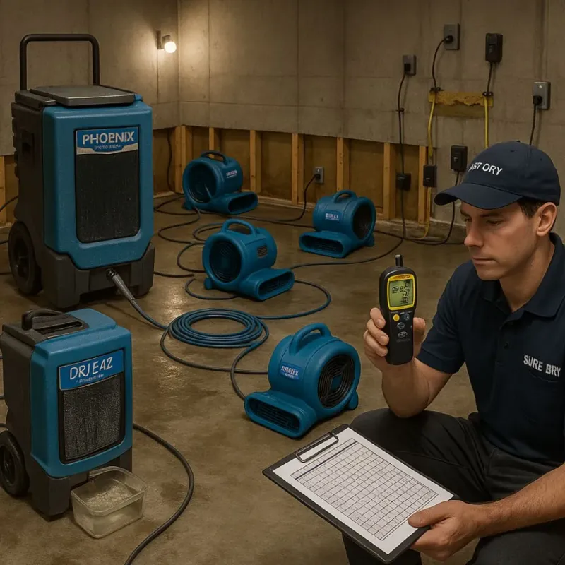 Structural Drying and Dehumidification process in Crosbyton, TX